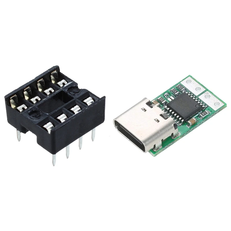 

ABHU 10 X 8 Pin DIP IC Sockets Adaptor Solder Type Socket With USB-C PD2.0/3.0 To DC Converter Power Supply Module