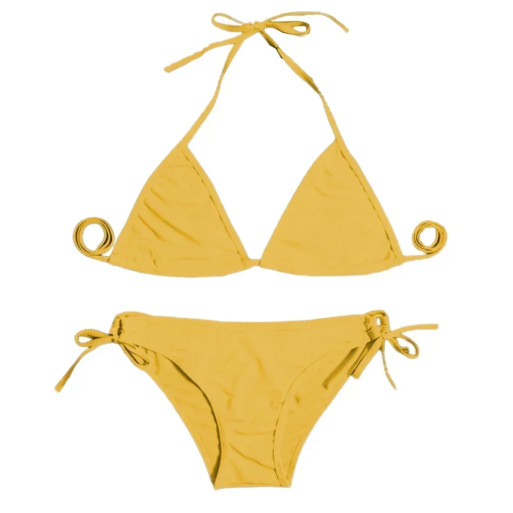 Sexy Women's Thong Bikini Set Two-piece Swimsuit Bandage Style Brazilian Breathable Solid Swimwear Summer bikini set women swimwear bikini swimsuit sexy underwear