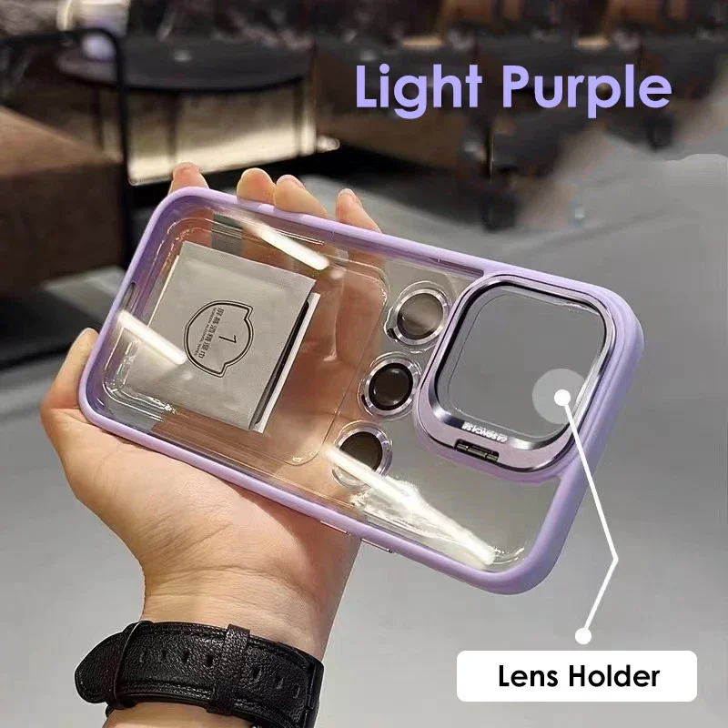thumbnail image 1 of Funda protectora de anillo de Metal para teléfono móvil, carcasa transparente a prueba de golpes para IPhone 15, 12, 13, 14Pro Max, 11, 1 of 5