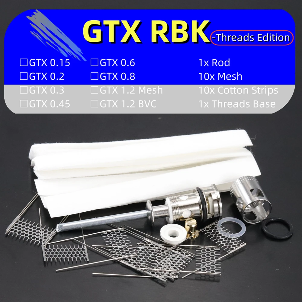

GTX DIY RBK Kit 8 видов стилей 0,2/0,3/0,15/0,6/0,8/100% Ом сетка с ножкой для Target PM80/PM40/LUXE XR Max