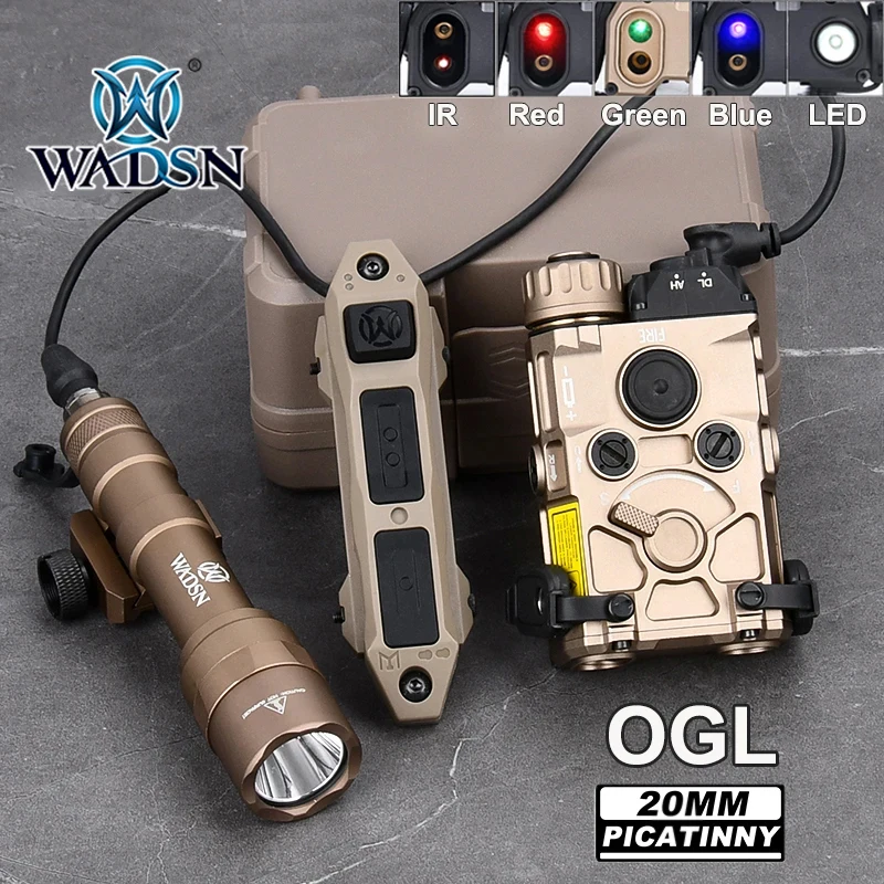 Tactical Full Metal OGL Red Green Blue Dot IR Pointer Indicator M600U Wadsn Hunting Flashlight Dual Funtion Pressure Switch