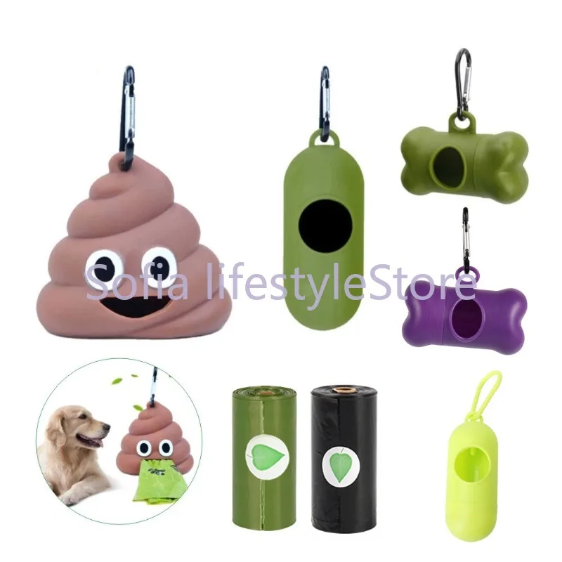 Dog Poop Bag Dispenser Multipurpose Portable Hanging Lightweight Small With Buckle Trash Bone Shape Accessories Cleaning Tool