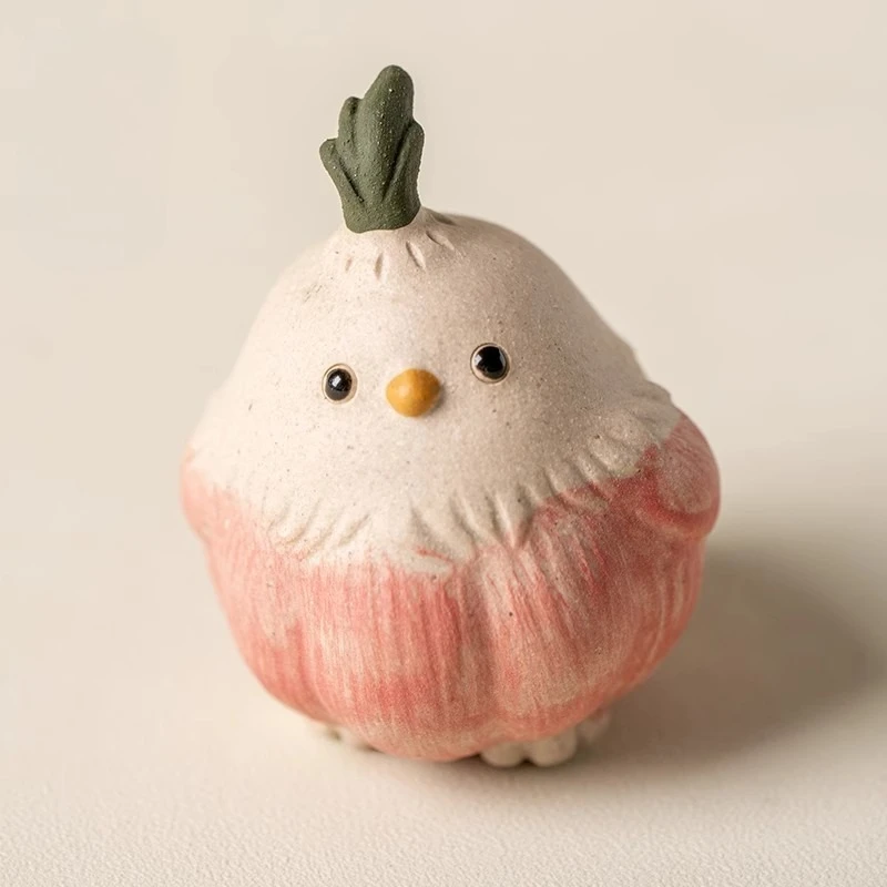 가정용 원료 흑색 점토 마늘새 차 장식품 수제 마늘새 차 장난감 귀여운 장식 공..