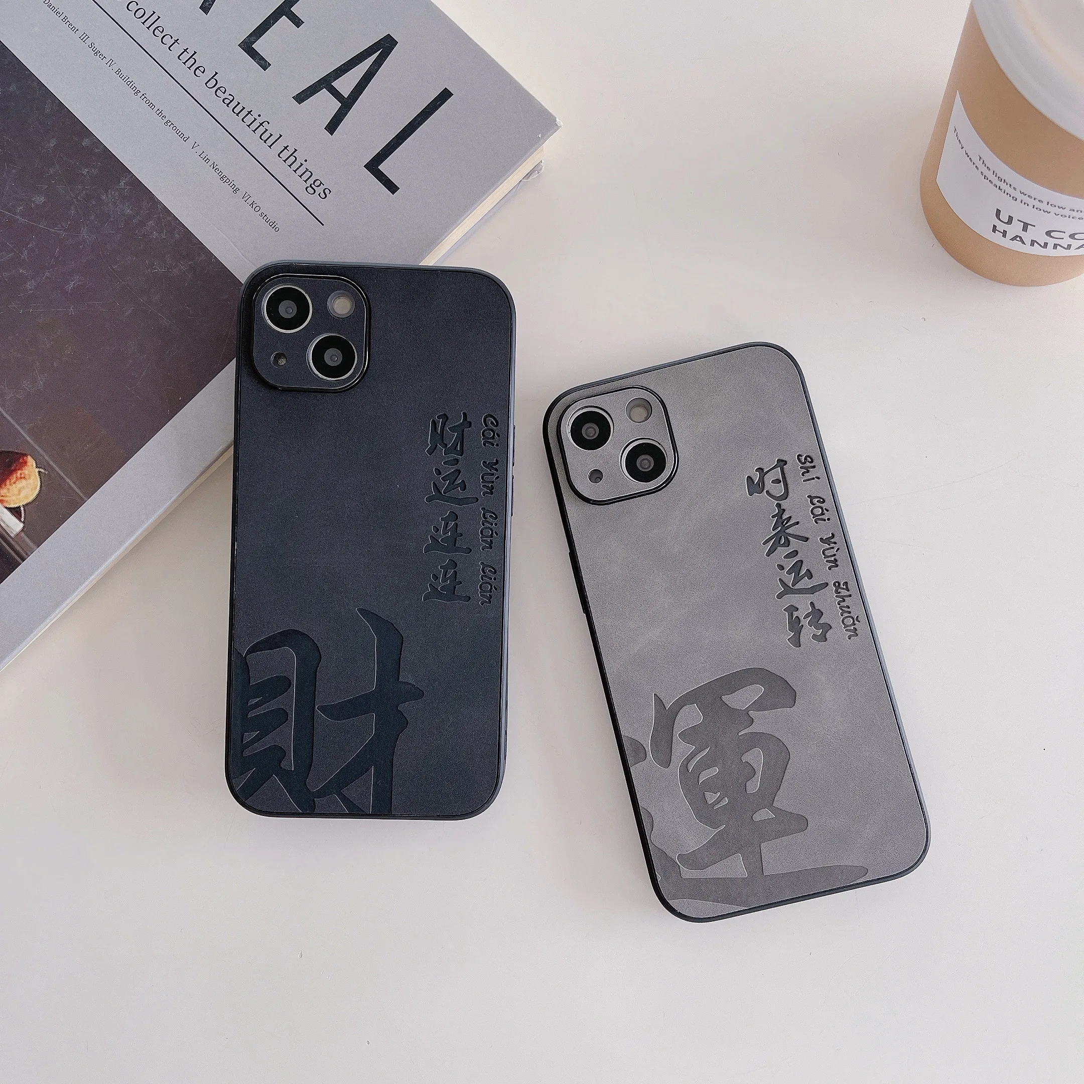 Винтажный кожаный чехол с богатым рисунком для iPhone 14Pro 14Promax 14 13 13Pro 13Promax 11 15 15Pro 12 12Promax, мягкий чехол с прямыми краями