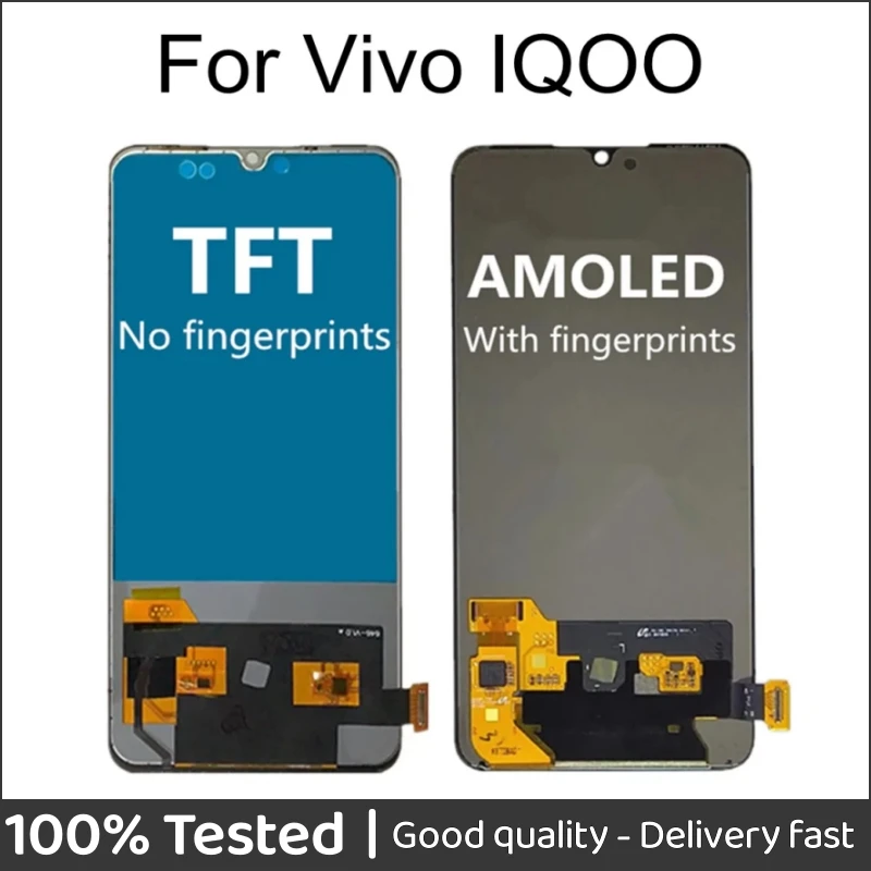 

6.41" For VIVO IQOO V1824A V1824BA LCD Display Touch Screen Digitizer Glass Lens Assembly Replacement