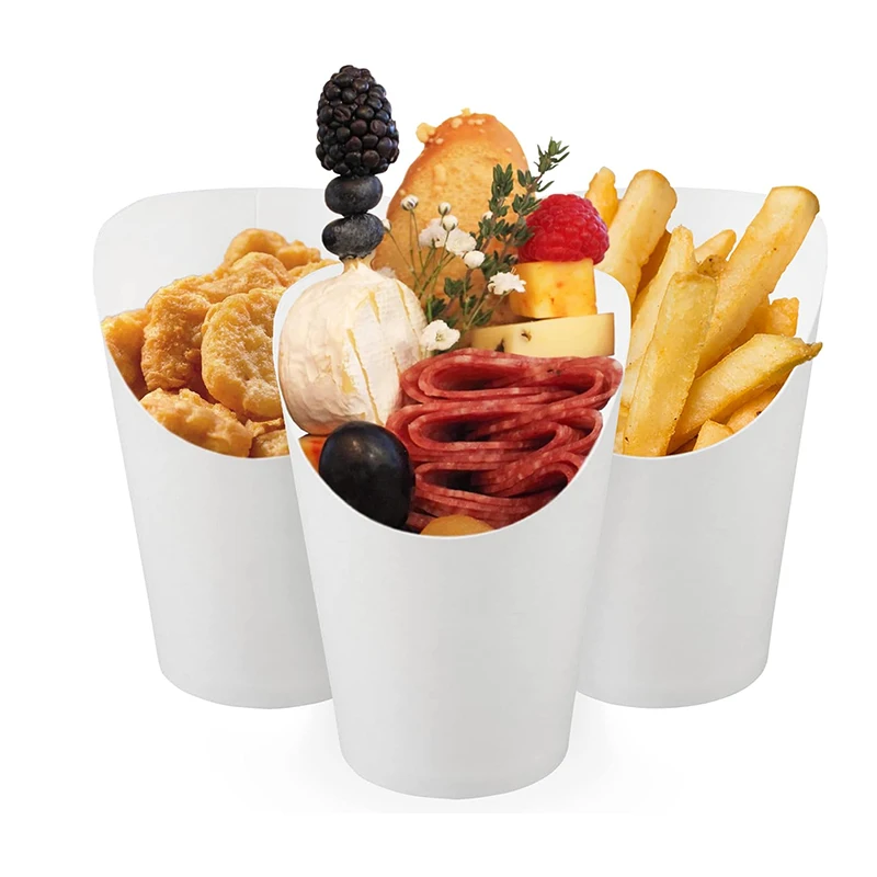 50pcs Disposable Kraft Paper French Fries Holders, Snack and Dessert Cups, Potato Chips... - SKU PFFH1218 - UGI Packaging