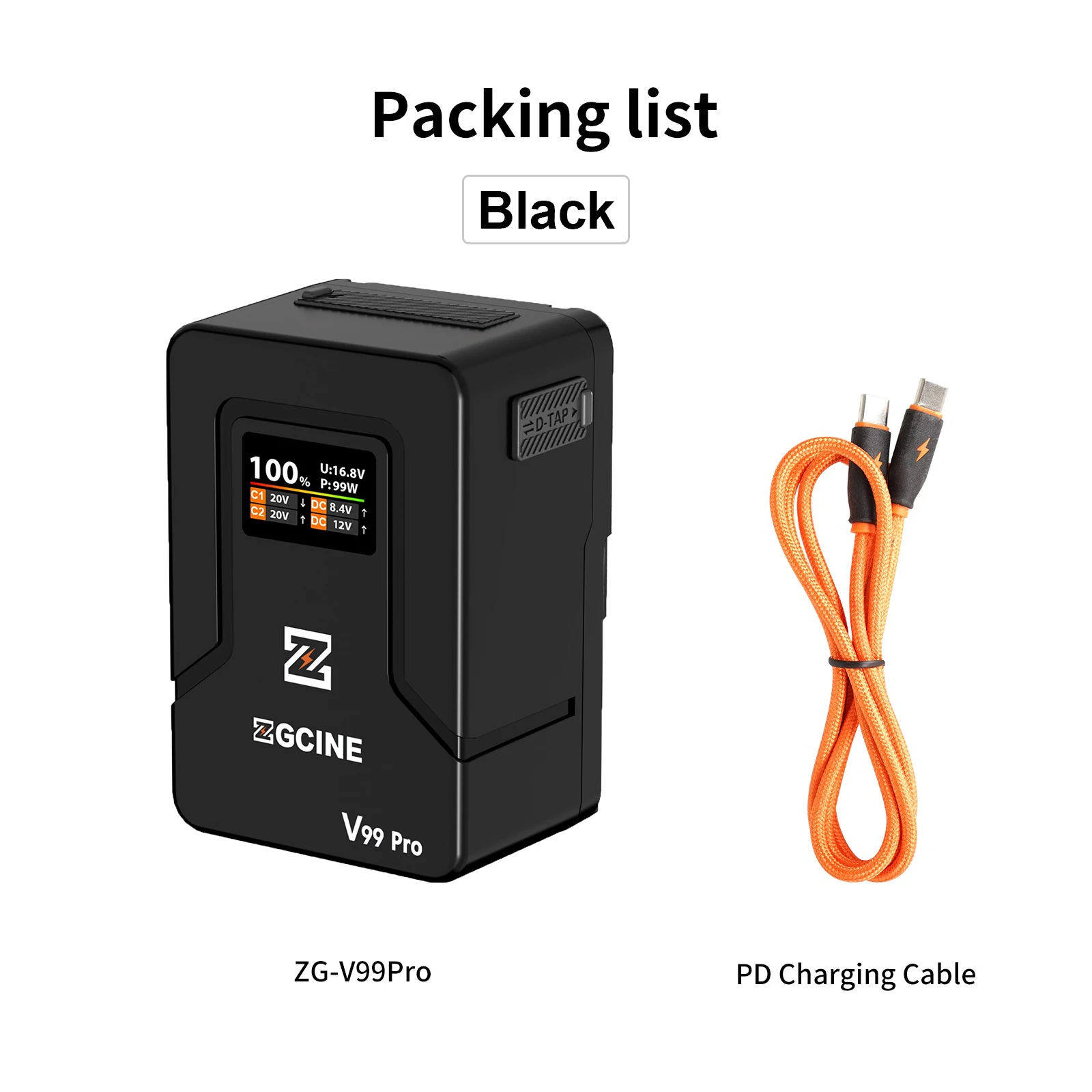 ZGCINE V Mount Battery V99 Pro, 99Wh With MAX 100W Output