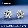 GRA 925 Sterling Silver D VVS1 Moissanite Earrings Diamond Tester Positive Snow Stud Zircon Women Sparkling Wedding Jewelry