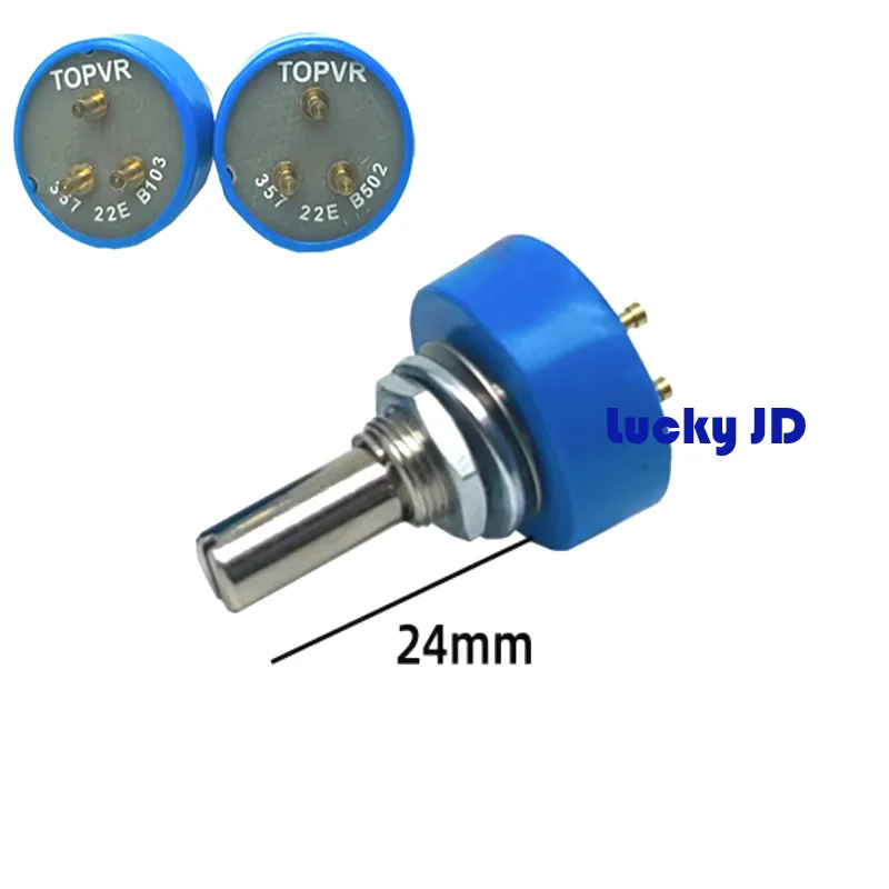 1pcs 360 Degree Rotation TOPVR Conductive Plastic Potentiometer 357 22E B102 B202 B502 B103 360 Degree Rotation