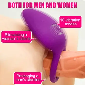 Penis Ring Vibrating Clitoris Stimulator G Spot Sex Toys For Couple Vibro Delay Lick Vagina Orgasm Lock Fine Sleeve Vibrator 3