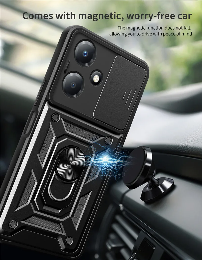 Фото Для Infinix Hot 30 4G Hot 30i чехол Защита объектива слайд-камера для Infinix Hot 30 Play Hot30 Hot30i чехол-бампер с кольцом №2