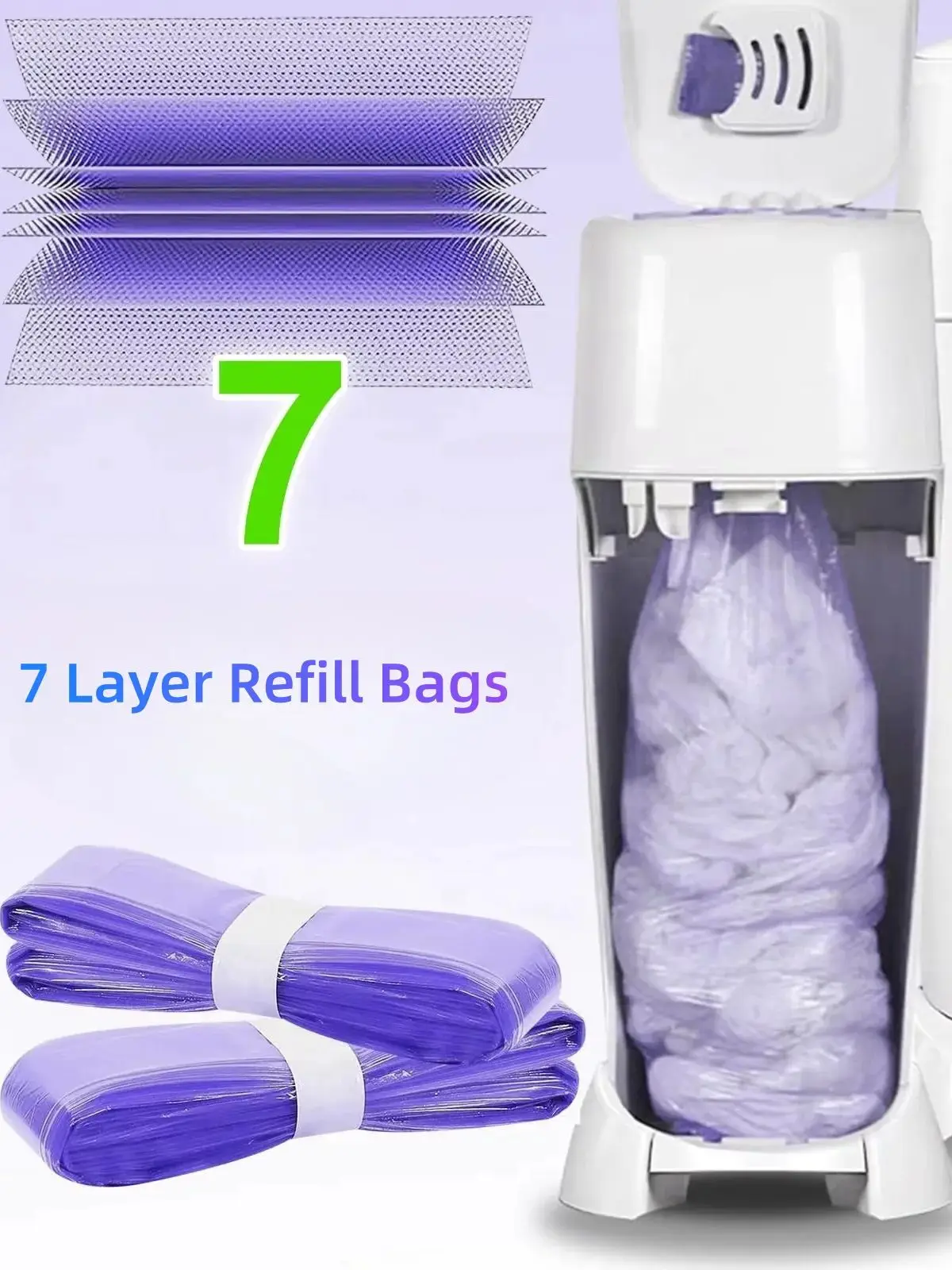 Windeleimer-Nachfüllungen für Tommee Tippee, Windel-Nachfüllbeutel für Genie, Windel-Müllbeutel für Angelcare für Munchkin, duftend – Detail 4