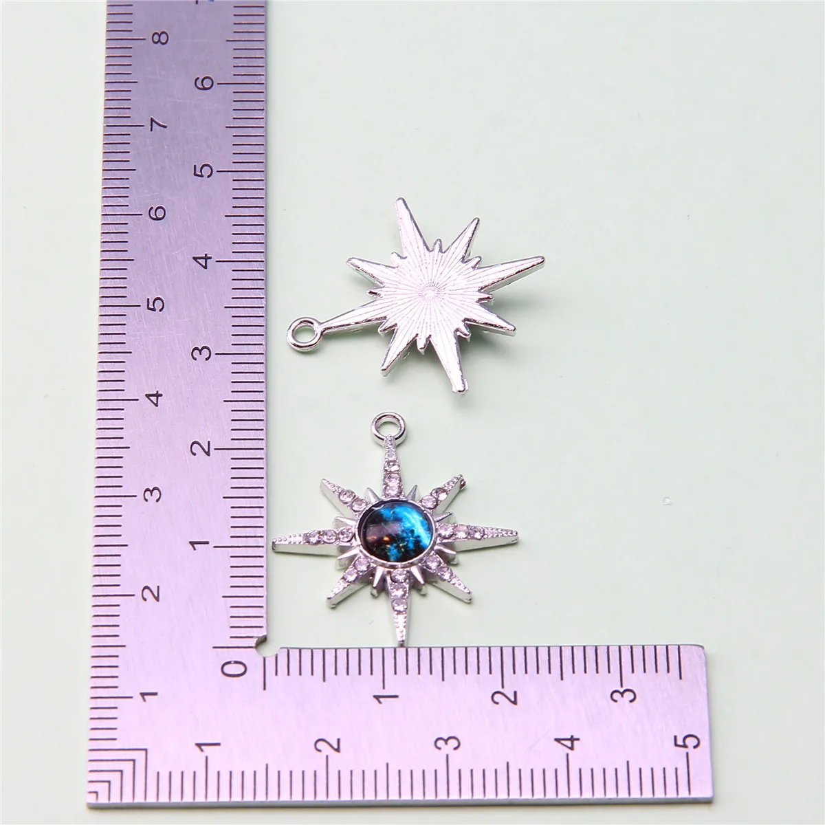 6 Stück Kristall Planet Stern Mond Charms Anhänger für Halsketten Armbänder Ohrringe Handarbeit DIY Handwerk Schmuckherstellung Erkenntnisse – Detail 6