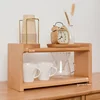 Black Walnut Solid Wood Organizer ， Tea Sets Coffee and Cosmetics Vintage Desktop Storage Box Multi-Functional Wooden Rack 6