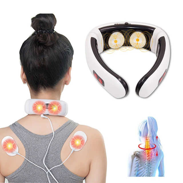 Electric Neck Massager & Pulse Back 6 Modes Power Control TENS Heating Cervical Pain Relief Tool Health Care Relaxation Machine 4