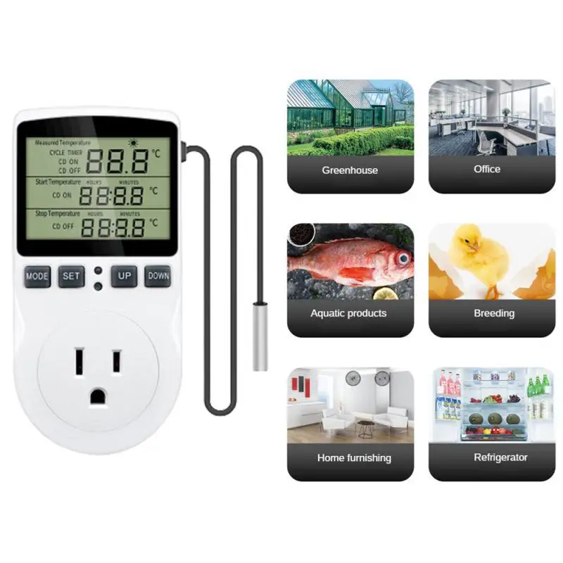 US Gauge Intelligent Digital Thermostat Countdown Temperature Control Switch Socket Timing Smart Temperature Controller System