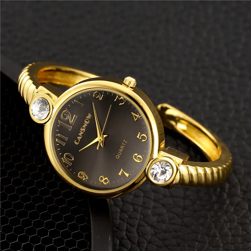 

Luxury Silver Gold Women Bracelet Watch Fashion Diamond Black White Dial Quartz Watch Simple Elegant Ladies Bangle Reloj Mujer