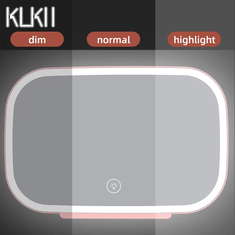 LED 조명 배터리 포함 메이크업 거울, USB 충전식 자동차 휴대용 선 바이저, 조도 조절 가능 햇빛가리개, 여성 액세서리, 조절 가능 램프