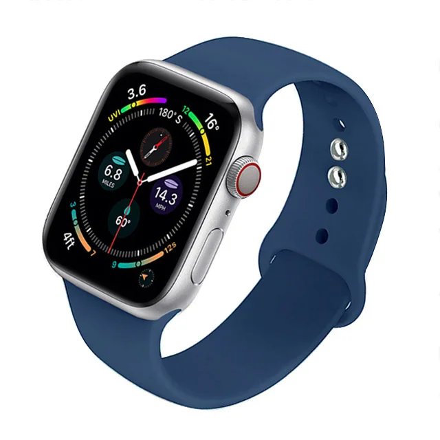 Silicone Strap For Apple Watch Band 44mm 40mm 41mm 38mm 45mm Smartwatch Rubber Sports Watchband Belt Bracelet iWatch 7 6 se 5 4 Blue-Horizon-39