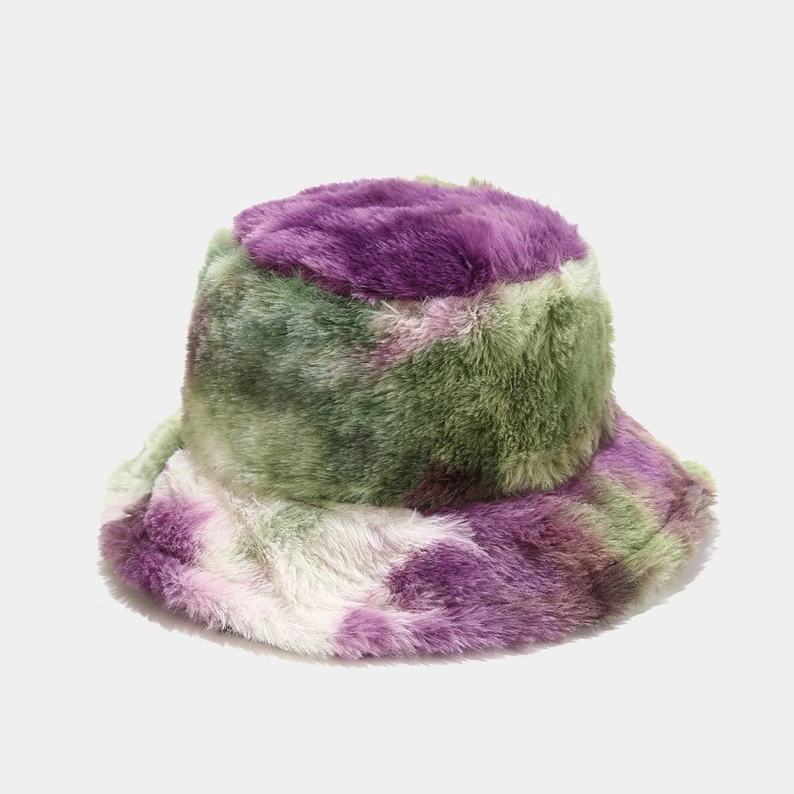 

Korean Autumn Winter Panama Hat For Women Rainbow Colors Plush Bucket Hats Cute Girl Small Fresh Warm Fisherman Cap Vacation Cap