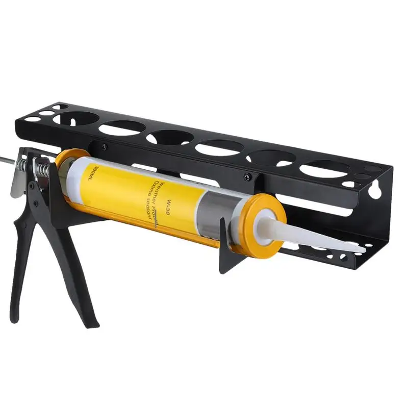 HOT Caulk Tube Holder Metal Grease Tube Rack Wall Mounted Sealant Organizer Hand Caulking Tube Rack Caulking Tool Organizers