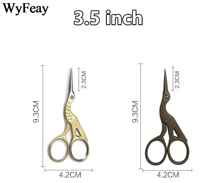 3.5" 4.5" Crane Cross Stitch Retro Classic Vintage Antique Embroidery Sewing Stainless Steel Tailor Scissor Handicraft Fabric