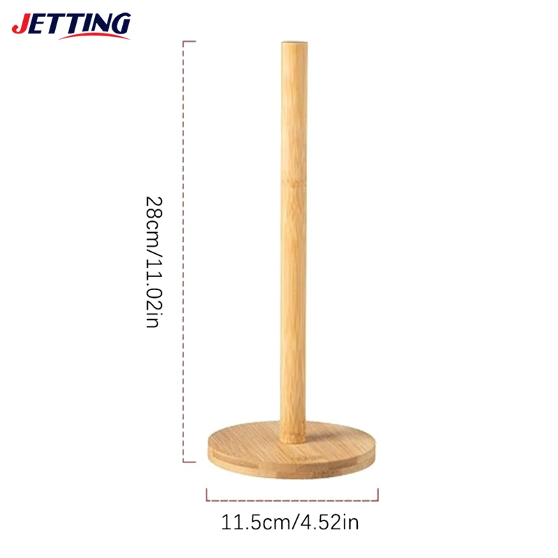 Kitchen Wooden Roll Paper Towel Holder Bathroom Tissue Vertical Stand Disposable Paper Pot Kitchen Toilet Storage Accessories paper towel holder toilet paper holder toilet paper rack toilet roll holder paper towel rack