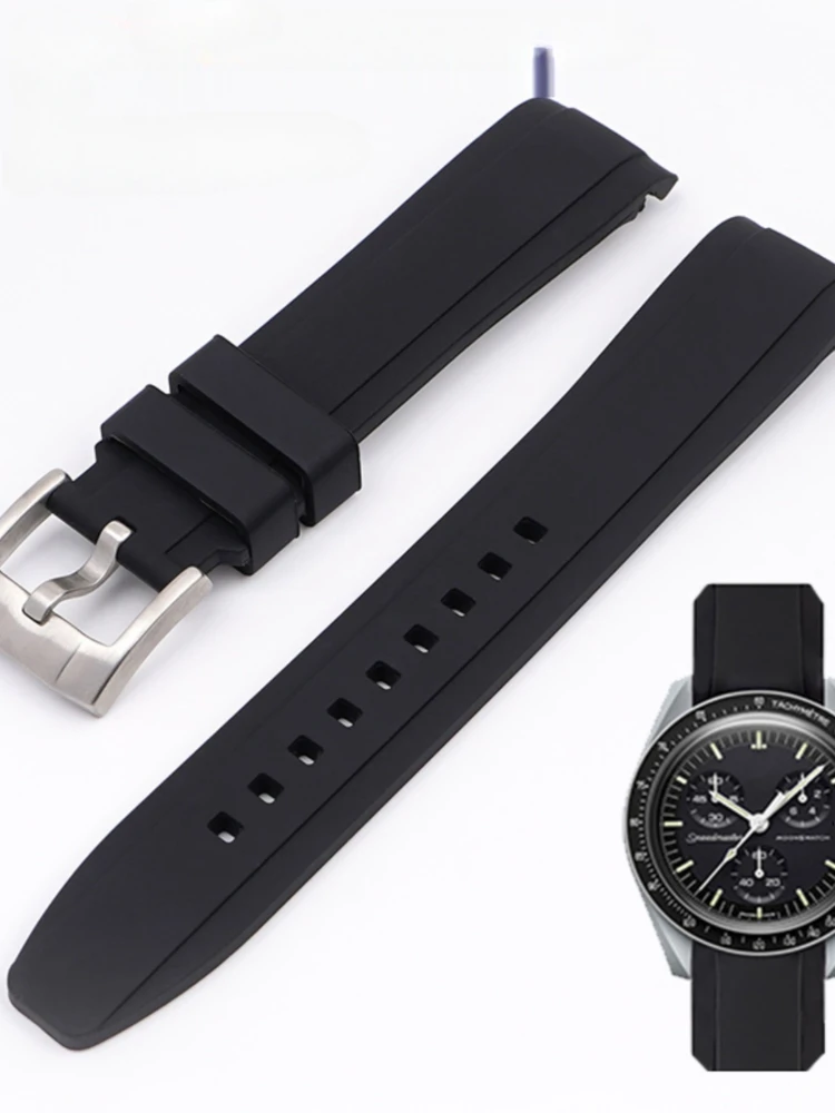 Per Omega Swatch Joint-Name Planet Strap Interfaccia Ad Arco Elastico Silicone Anti-Allergia Comodi Cinturini In Gomma Di Alta Qualità