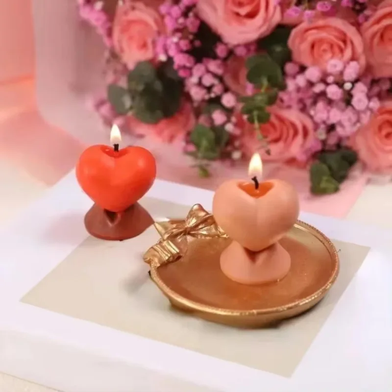 Heart Shape Chocolate Ice Cake Baking Mold Home Decor Crafts Gypsum Resin Soap Tools Creative Love Silicone Handmade Candle Mold