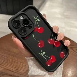 Cute Cartoon Cherry Strawberry Pattern Silicone Phone Case Cover - iPhone 13 (SC01 - HE - P0426)