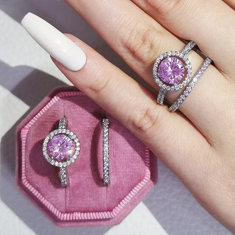Elegant Multi-Tone Engagement & Wedding Ring Set - Luxury Gift