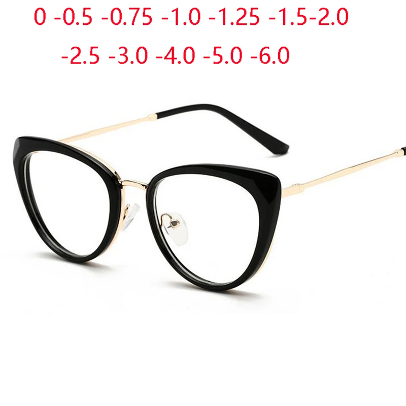Blue Light Blocking Cat Eye Computer Prescription Eyeglasses Half Frame