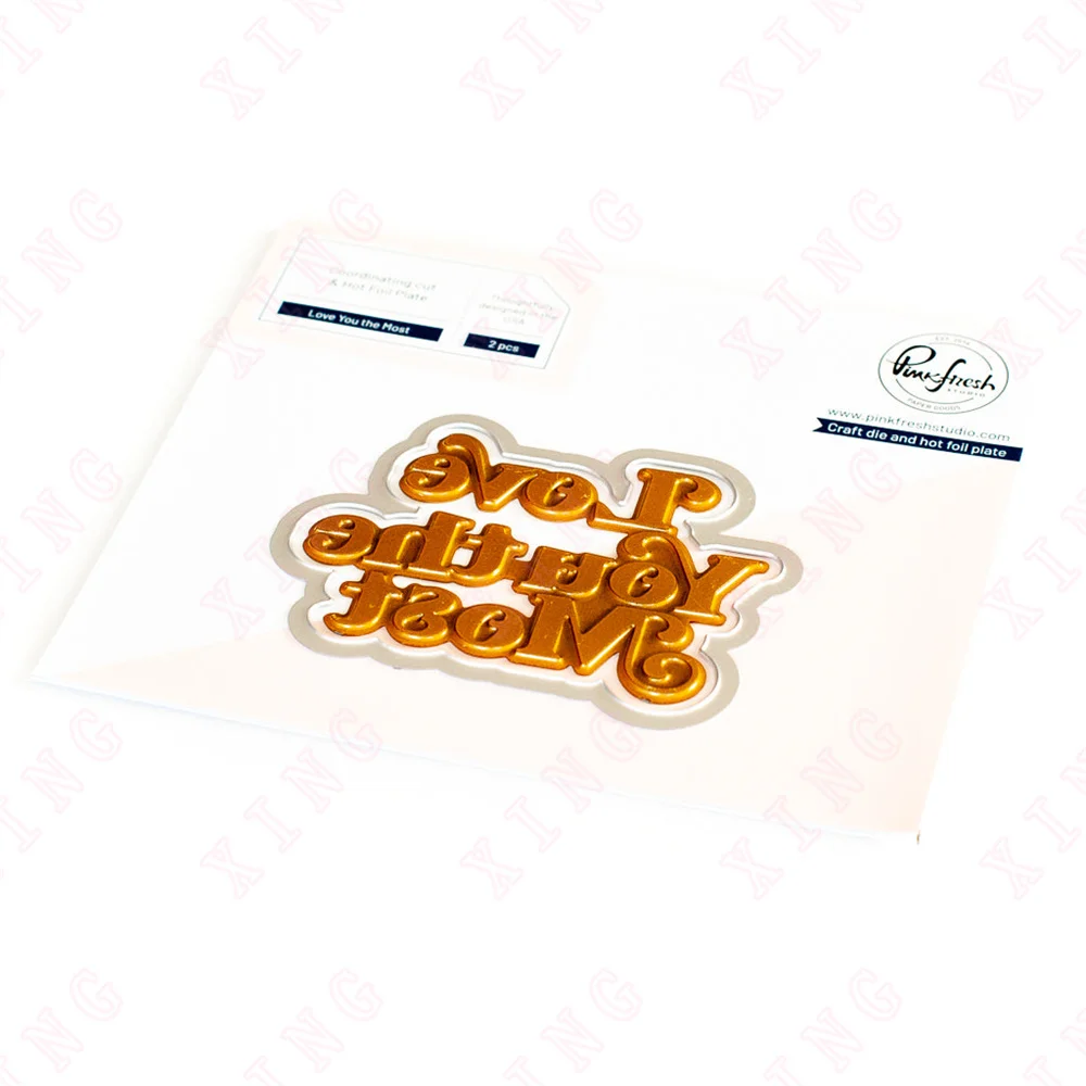 

New Arrival Love You the Most Hot Foil and Die 2023 Diy Scrapbook Album Card Handmade Craft Decoration Embossing Metal Cut Molds