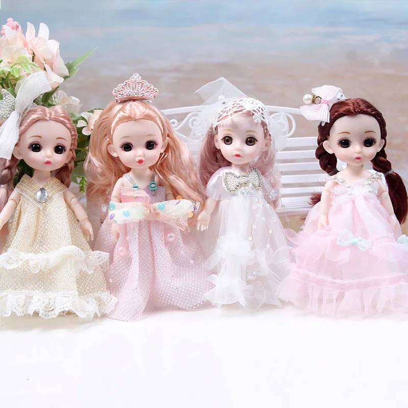 女の子のためのドレス付きbjd人形、ミニ人形、17cm、13の 女の子のためのドレス付きbjd人形、ミニ人形、17cm、13の