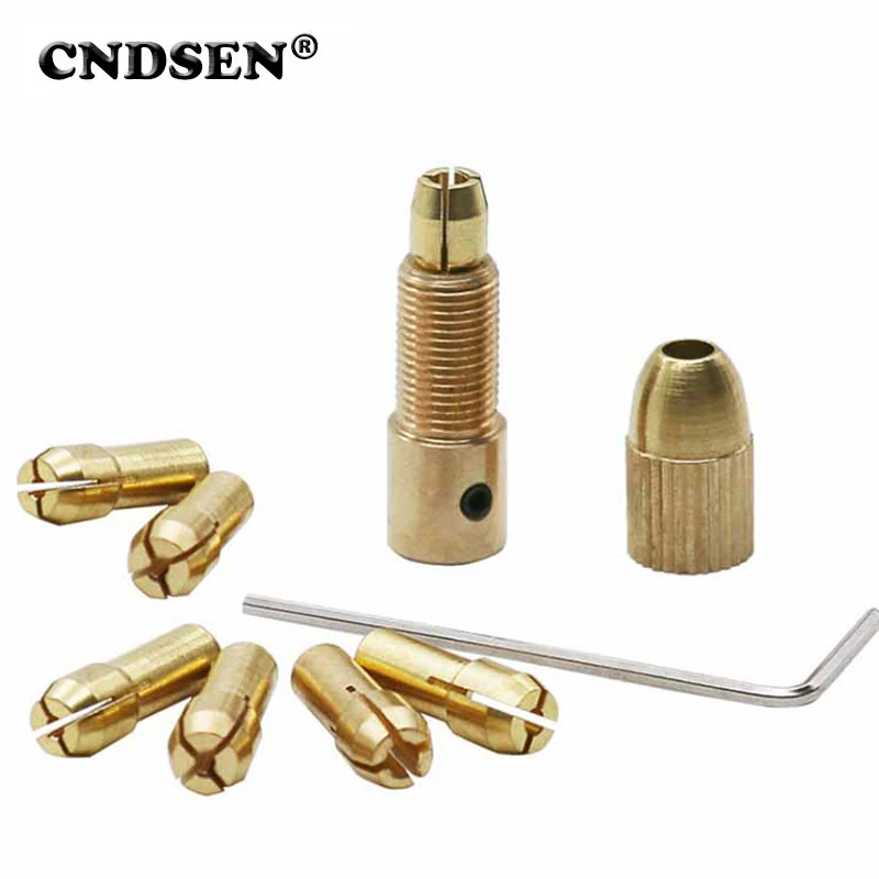 

Brass Collet Mini Drill Chucks Drill Bit Tool Chuck Adapter for Electric Motor Shaft 2mm-5.05mm