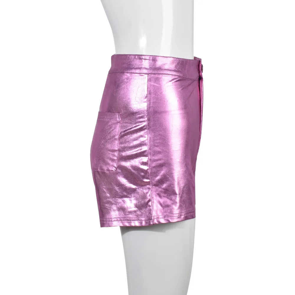 BKLD Leather Shorts Autumn 2022 New Women Clothing Solid Color Pink Sexy Club Outfits Bodycon Slim PU Shorts For Women
