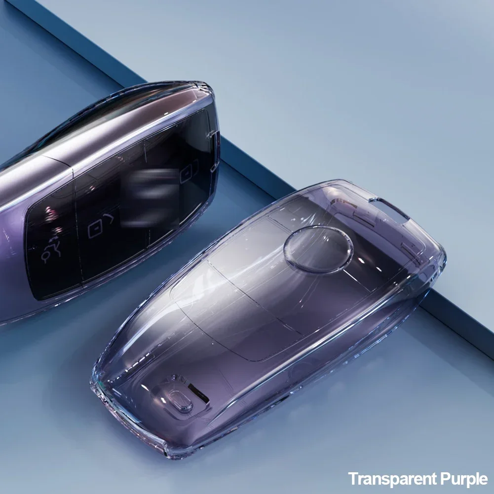 Transparent TPU Car Key Case Cover for Mercedes Benz Key Shell Protector