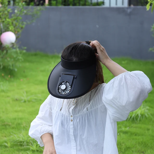 Usb Töltő Ventilátor Hűtés Csúcspontú Kalap Napvédő Lélegző Hűtő Fényvédő Napsütő Kalapja Kemping Utazási Piknik - Image 3