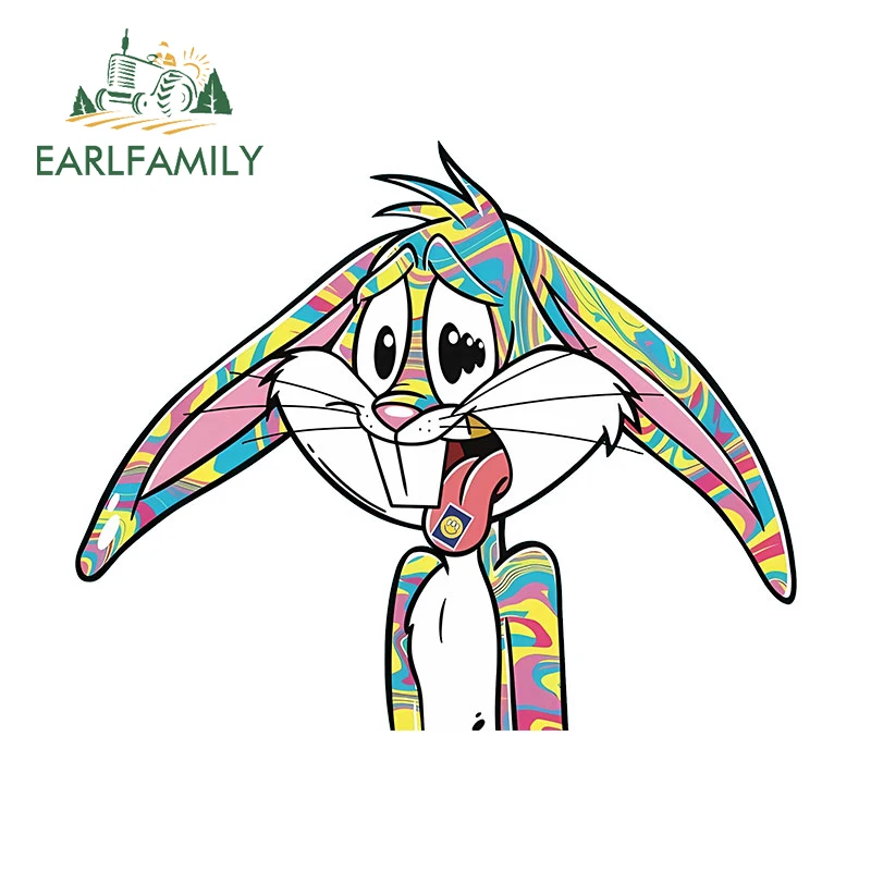 Earlfamily 13Cm X 10.6Cm Per Looney Tunes Bunny Rabbit Cartoon Car Sticker Cartoon Funny Surfboard Decal Windows Jdm Car Styling
