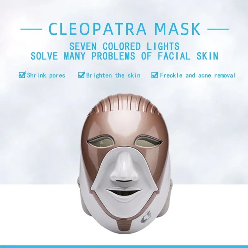 Led Mask 7 Color PDT Photodynamic Facial Cleopatra LED Masks Red Light Therapy Smart Touch Beauty Machine Face Neck Skin Care