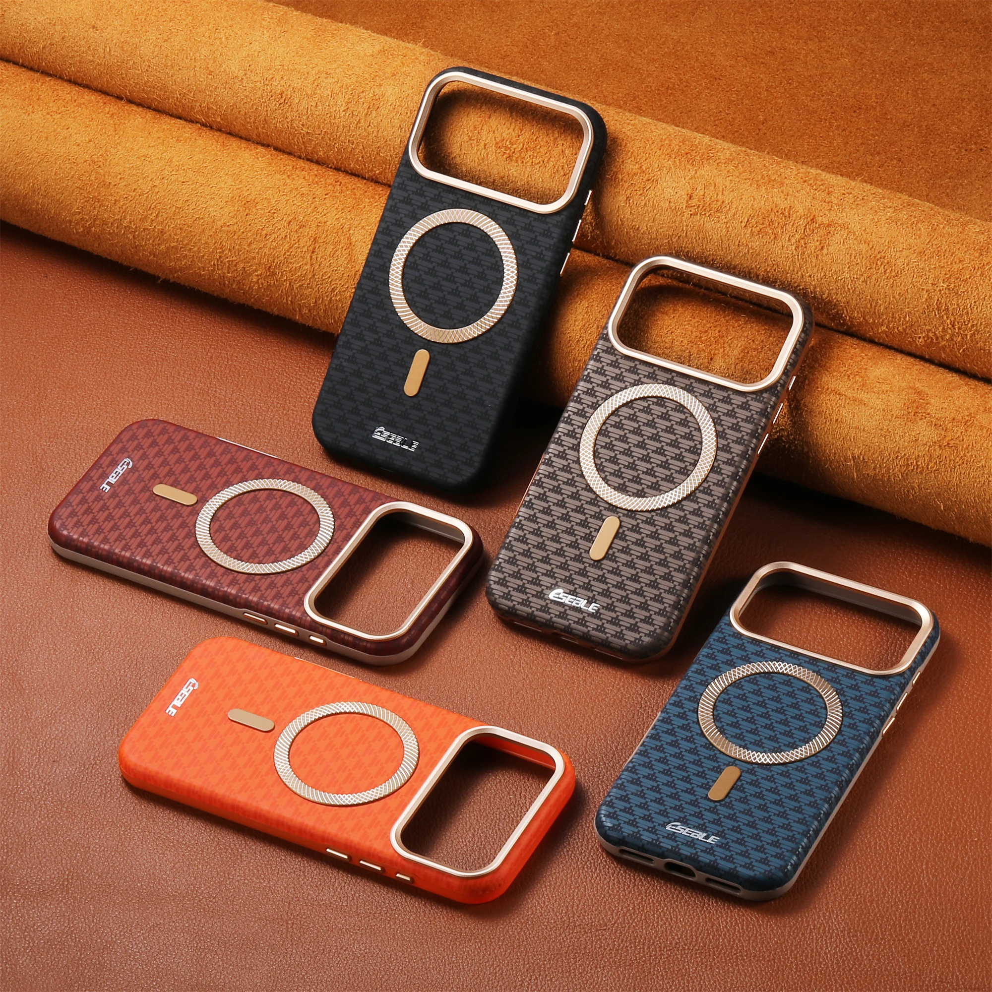 Luxury Magnetic Leather Phone Case with Magsafe - Wireless Charging & Shockproof Alloy Lens Cover