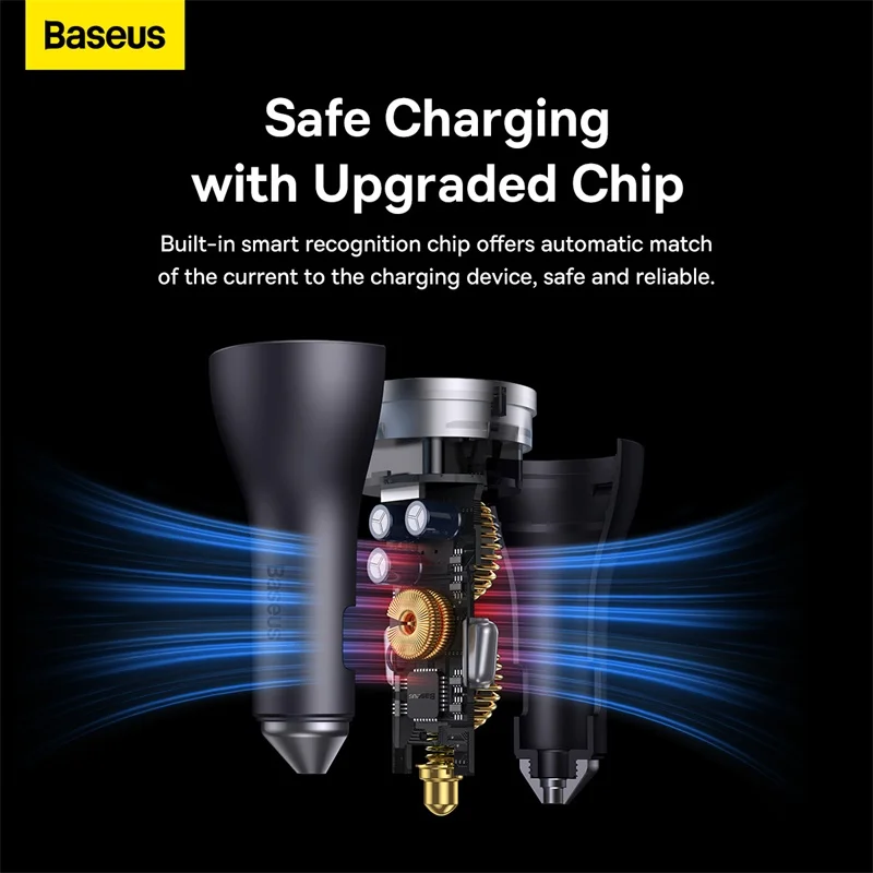 Baseus 65W USB Type C Car Charger Quick Charge QC 4.0 PD 3.0 Fast Charge Charger in Car For iPhone 13 Pro Xiaomi Samsung Huawei car charger car phone charger