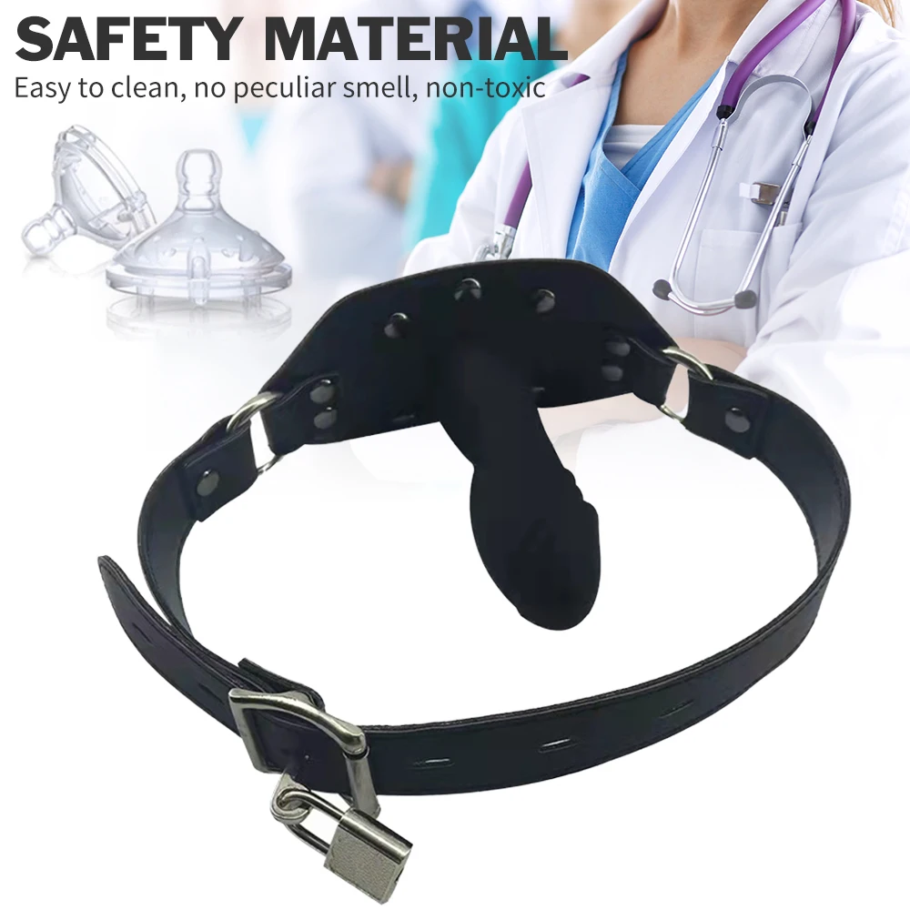 SXXY Liquid Silicone Open Mouth Gag With Penis Insert – BDSM Deep Throat Plug And Anal Butt Plug Set