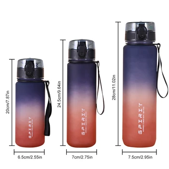 0.5L/0.75L/1L Sports Water Bottle High Capacity Plastic Fitness Portable Leakproof Drinking Bottle Camping Hiking Sports Cups 5