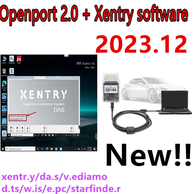 Диагностическое программное обеспечение Xentry 2023,12 с Tactrix Openport 2,0, инструмент для настройки чипа ECU OBD 2, сканер OBD2, инструмент xentry, программное обеспечение