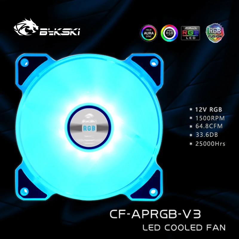 Bykski Cf-aprgb-v3,rgb Pc Case Fans 120x120x25mm,mute Pc Radiator Fans  12cm,water Cooling Fan 12v - Case Fans - AliExpress