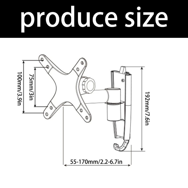 18kg 적재 용량을 갖춘 15개의 32인치 스크린용 접이식 공간 절약형 모니터 마운트