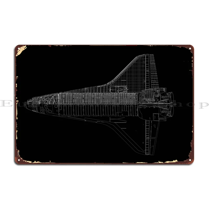 Space Shuttle Diagramma Y1 Metal Sign Poster Club Club Pub Design Sign Tin Sign Poster