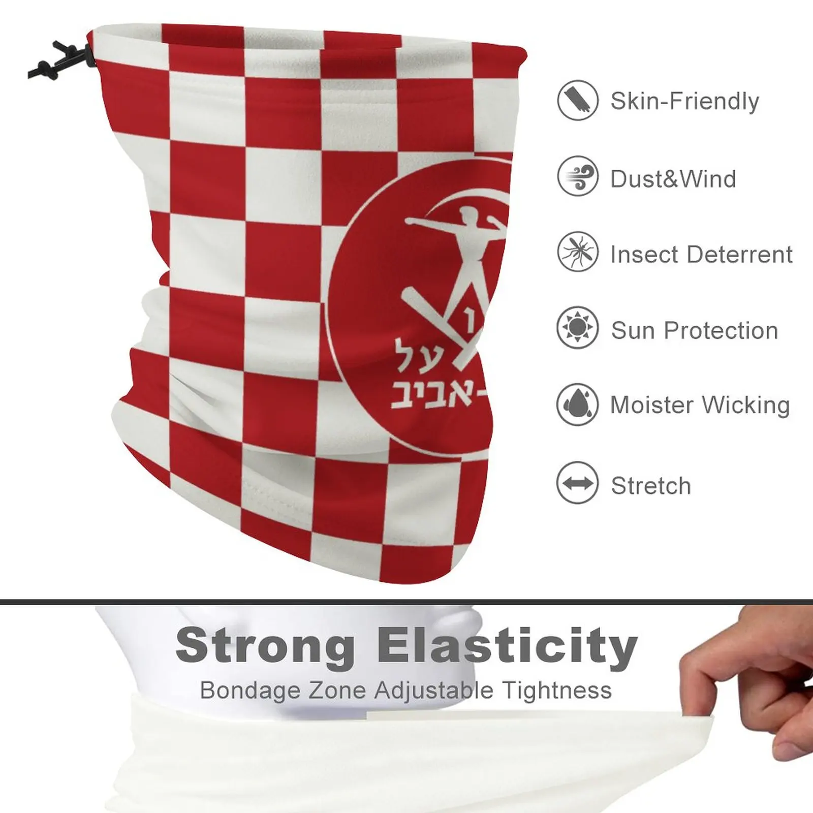 Hapoel Tel Aviv Face Mask Seamless Turban Headwear Neck Warm Outdoor Multifunctional
