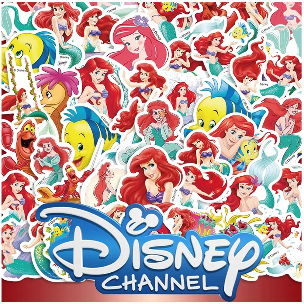 10/30/50PCS Disney Cartoon The Little Mermaid Stickers Kawaii Girls Decoration Decals PVC Waterproof Kids DIY Cute Anime Sticker silicone mermaid fondant mold 3d cake topper diy decoration baking tool for sugarcraft chocolate candle soap making and crafting